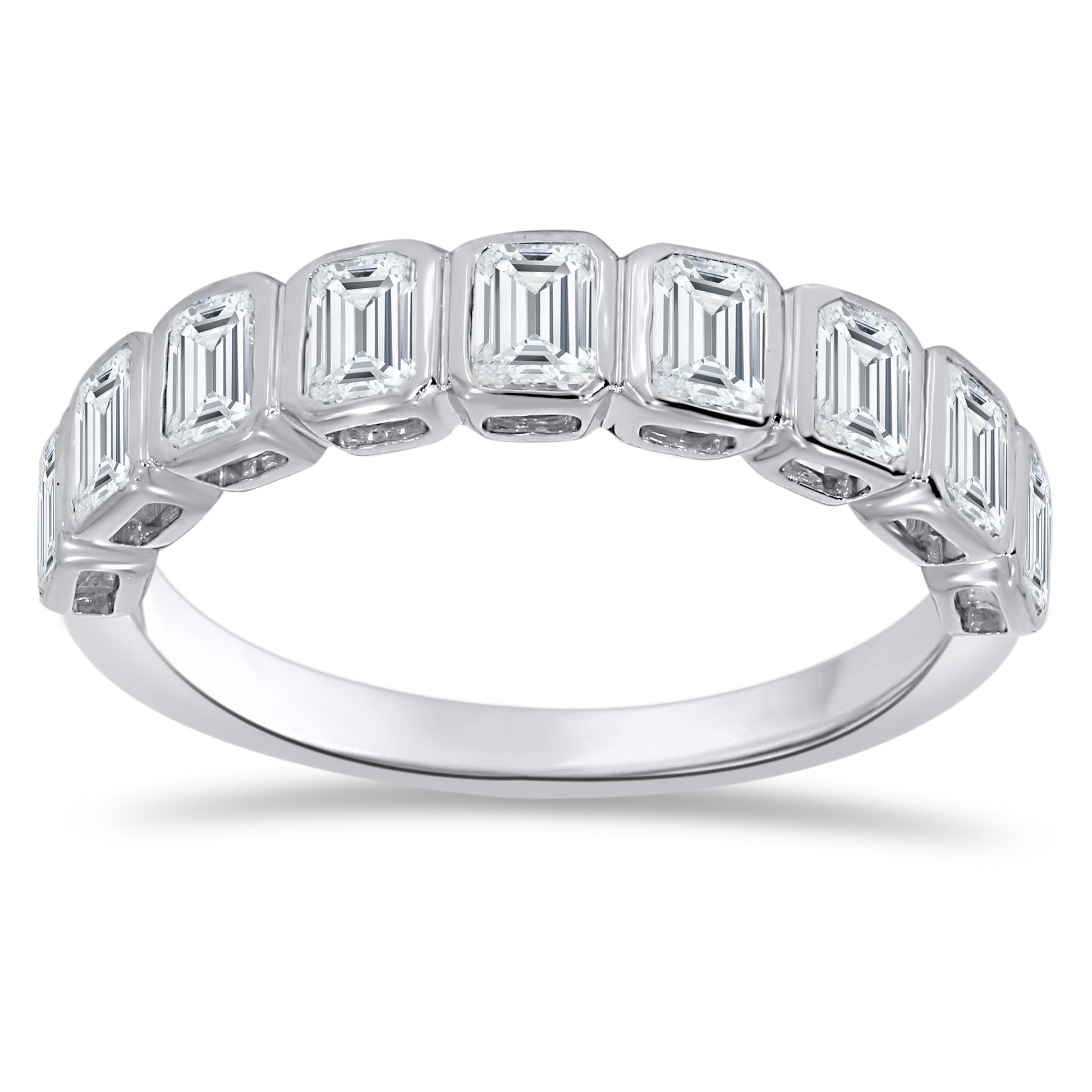 14K White Gold Emerald Cut Diamond Ring, 1.50 CT, fine jewellery by Luster d'Anvers, Antwerp