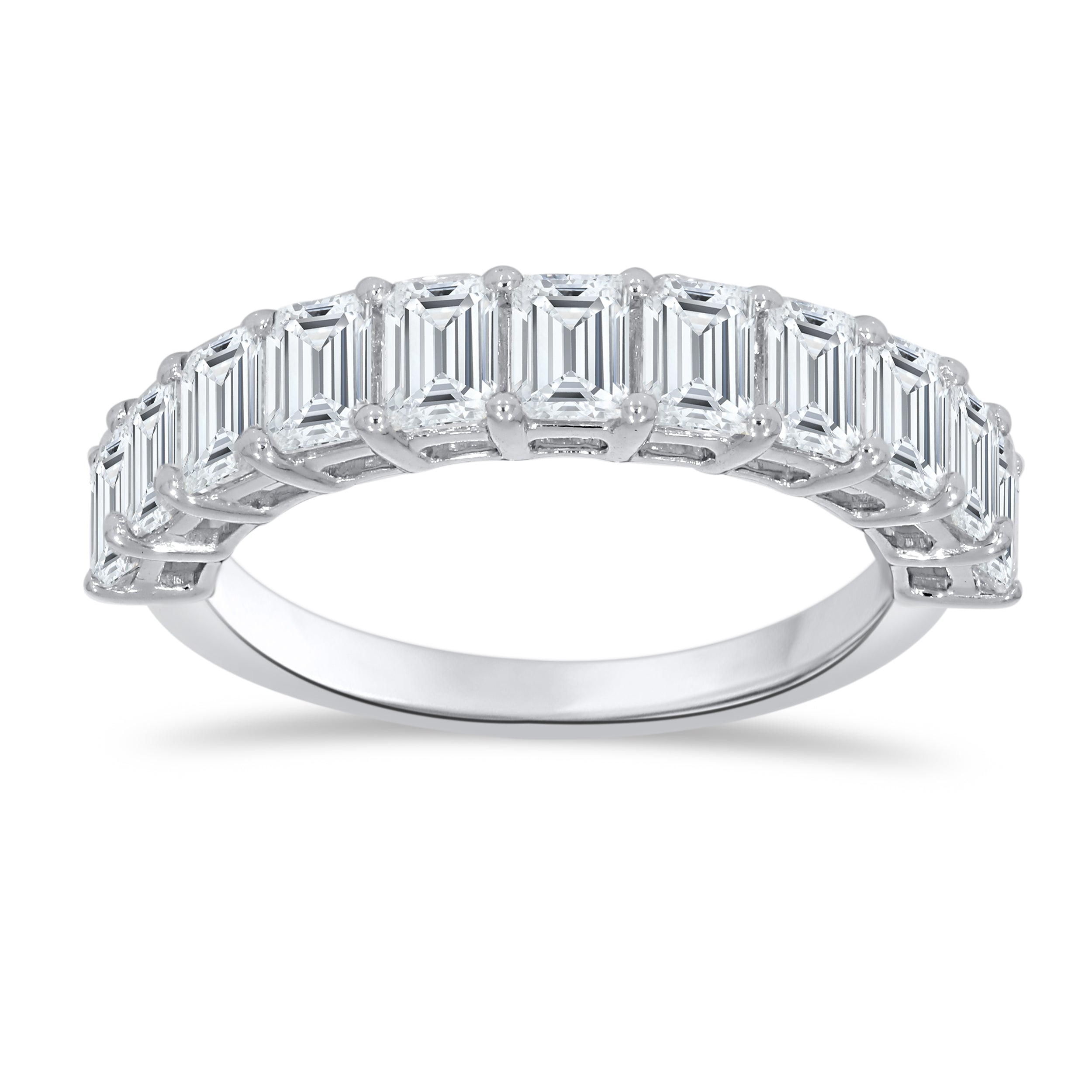 14K White Gold Emerald Cut Diamond Ring, 2.66 CT, fine jewellery by Luster d'Anvers, Antwerp