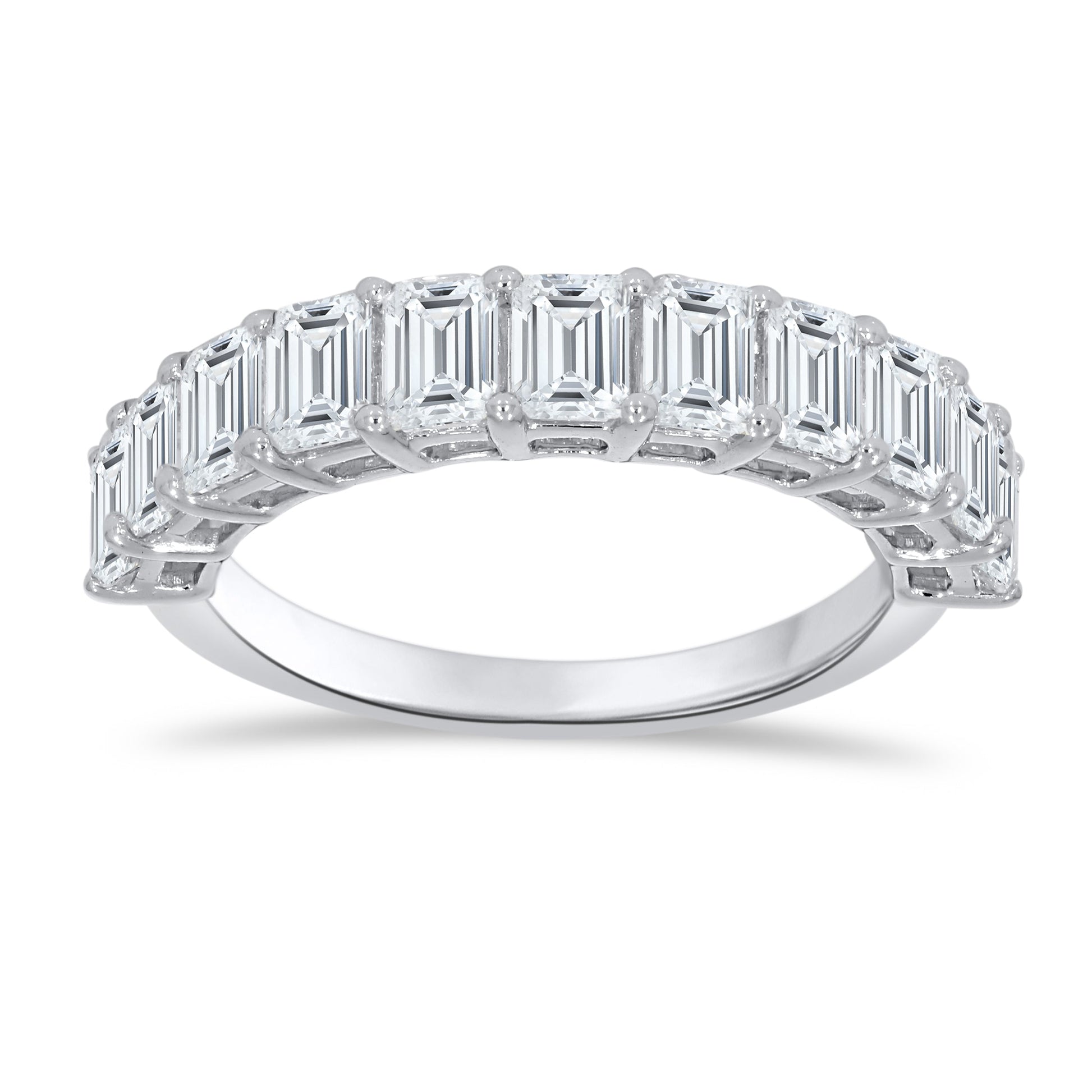 14K White Gold Emerald Cut Diamond Ring, 2.66 CT, fine jewellery by Luster d'Anvers, Antwerp