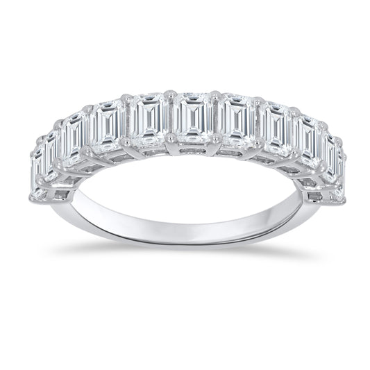 14K White Gold Emerald Cut Diamond Ring, 2.66 CT, fine jewellery by Luster d'Anvers, Antwerp