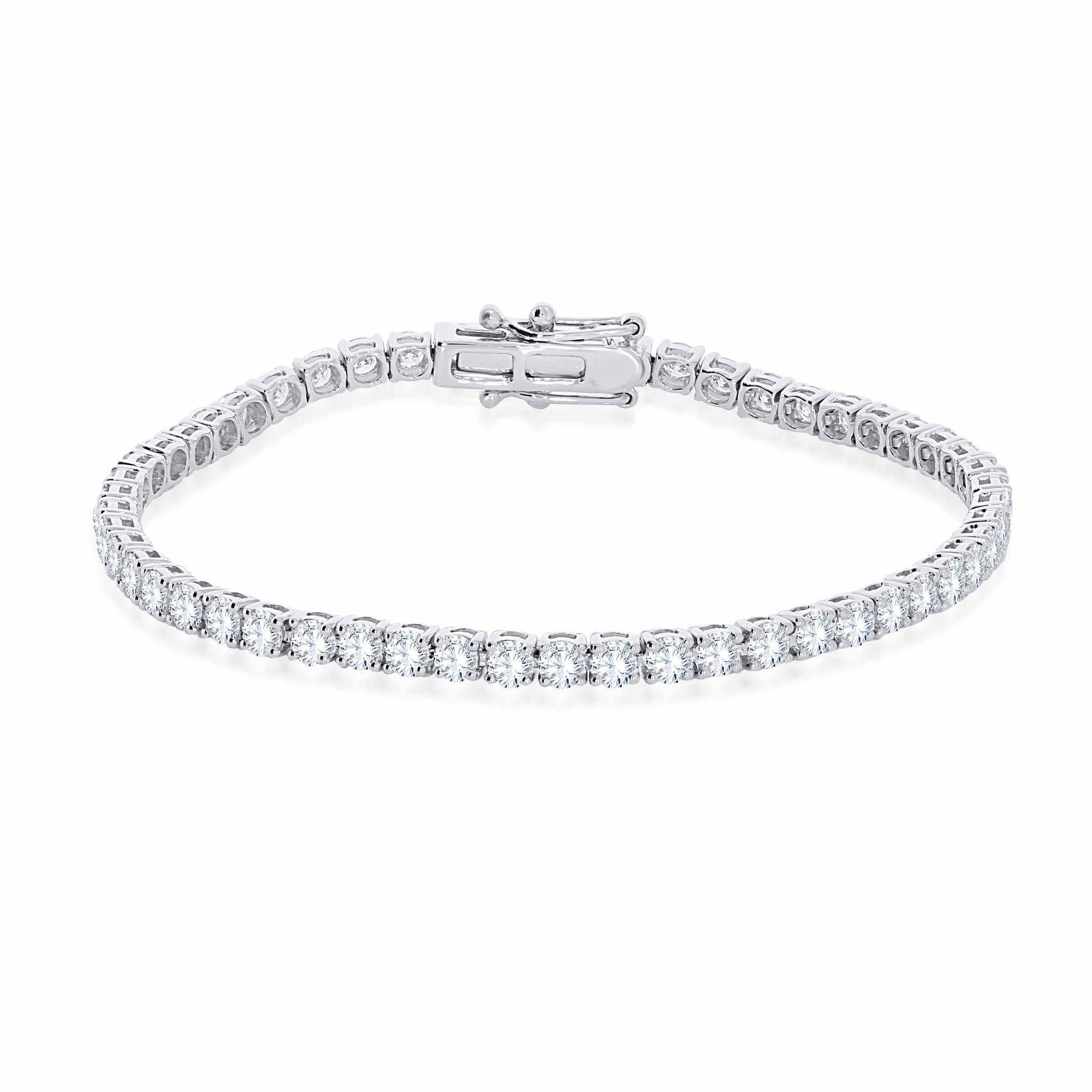 14k white gold lab grown diamond tennis bracelet 5.32 carat