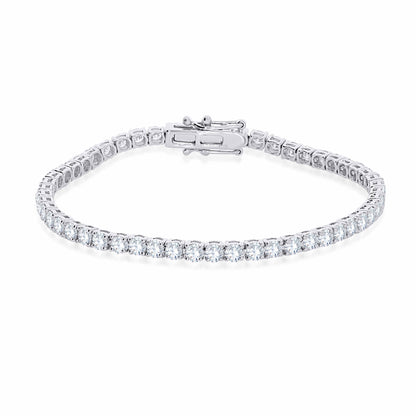 14k white gold lab grown diamond tennis bracelet 5.32 carat