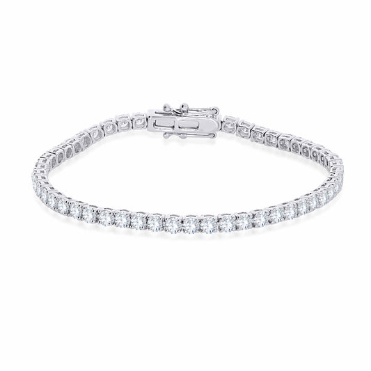 14k white gold lab grown diamond tennis bracelet 5.32 carat