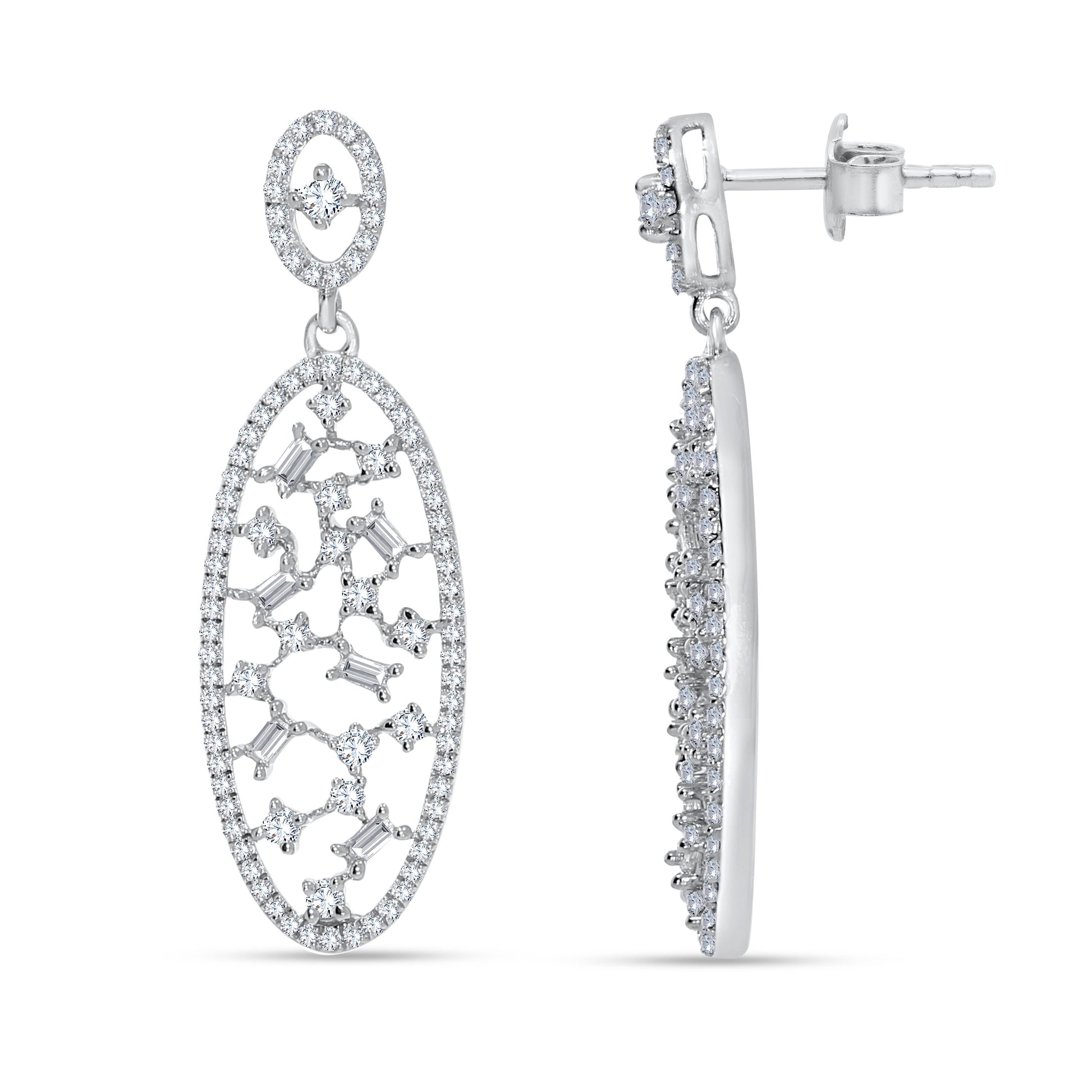 14K White Gold Lab-Grown Multi-Shape Diamond Earring, 1.25 CT, fine jewellery by Luster d'Anvers, Antwerp