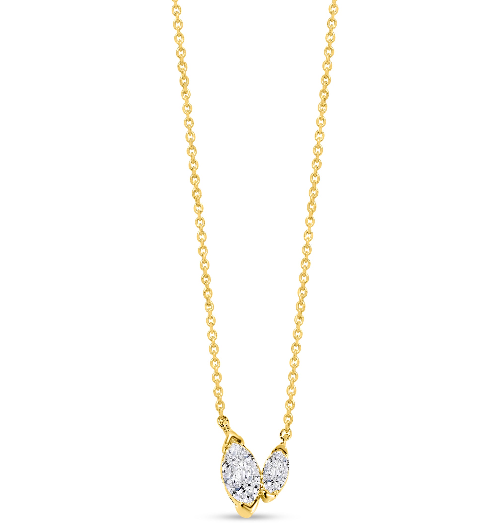 14K White Gold Marquise Cut Diamond Pendant, 1.10 CT, fine jewellery by Luster d'Anvers, Antwerp