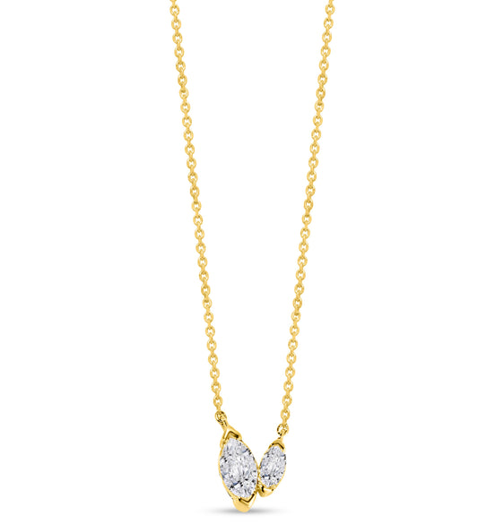 14K White Gold Marquise Cut Diamond Pendant, 1.10 CT, fine jewellery by Luster d'Anvers, Antwerp