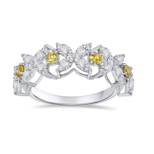 14K White Gold Marquise Cut Diamond Ring, 1.54 CT, fine jewellery by Luster d'Anvers, Antwerp