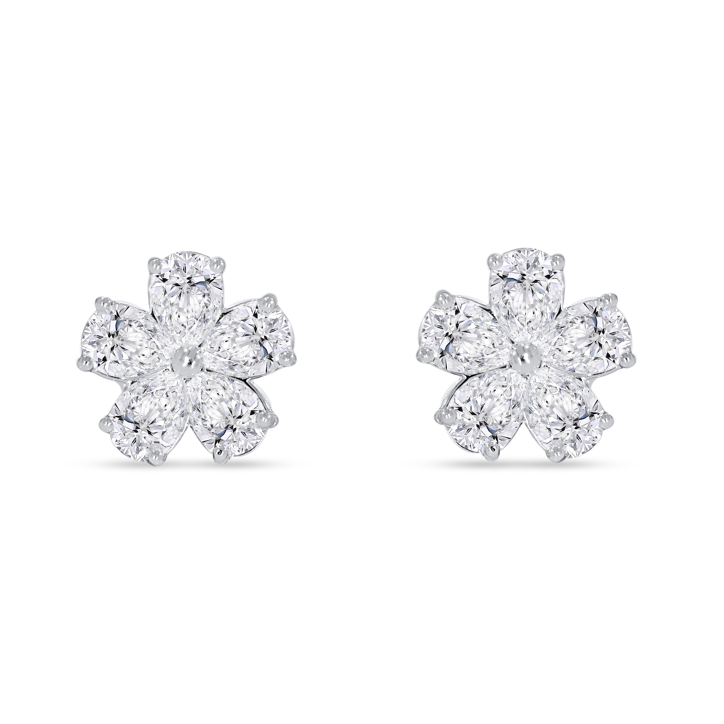 14K White Gold Multi-Shape Diamond Earring, 1.33 CT, fine jewellery by Luster d'Anvers, Antwerp