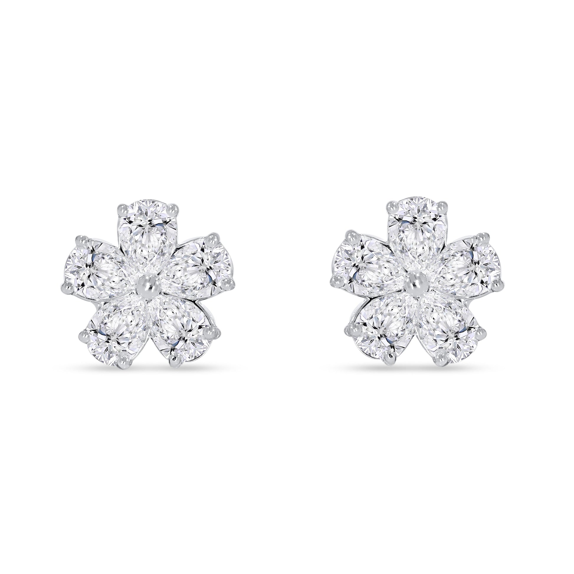 14K White Gold Multi-Shape Diamond Earring, 1.33 CT, fine jewellery by Luster d'Anvers, Antwerp
