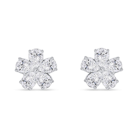 14K White Gold Multi-Shape Diamond Earring, 1.33 CT, fine jewellery by Luster d'Anvers, Antwerp