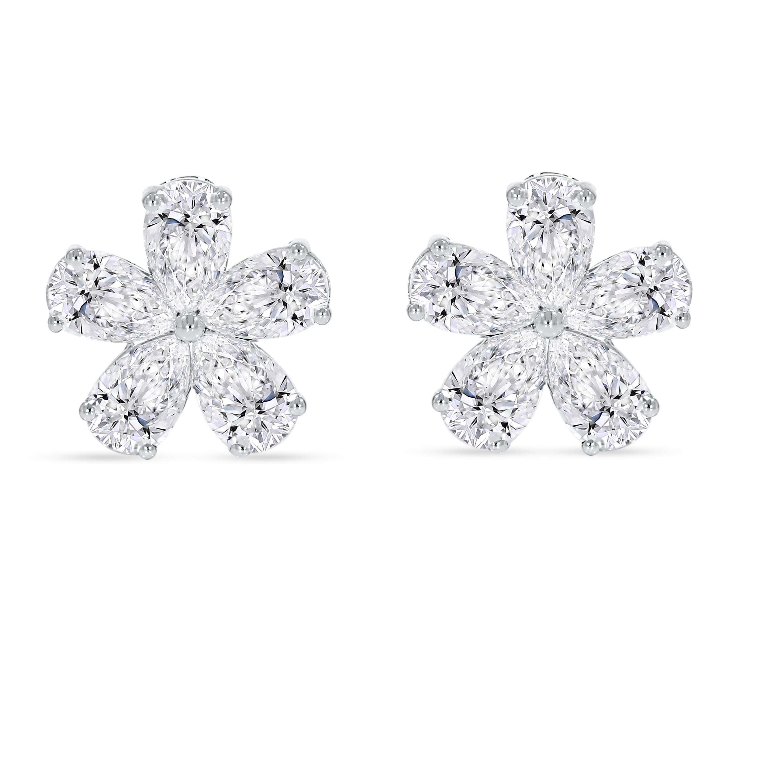 14K White Gold Multi-Shape Diamond Earring, 2.56 CT, fine jewellery by Luster d'Anvers, Antwerp