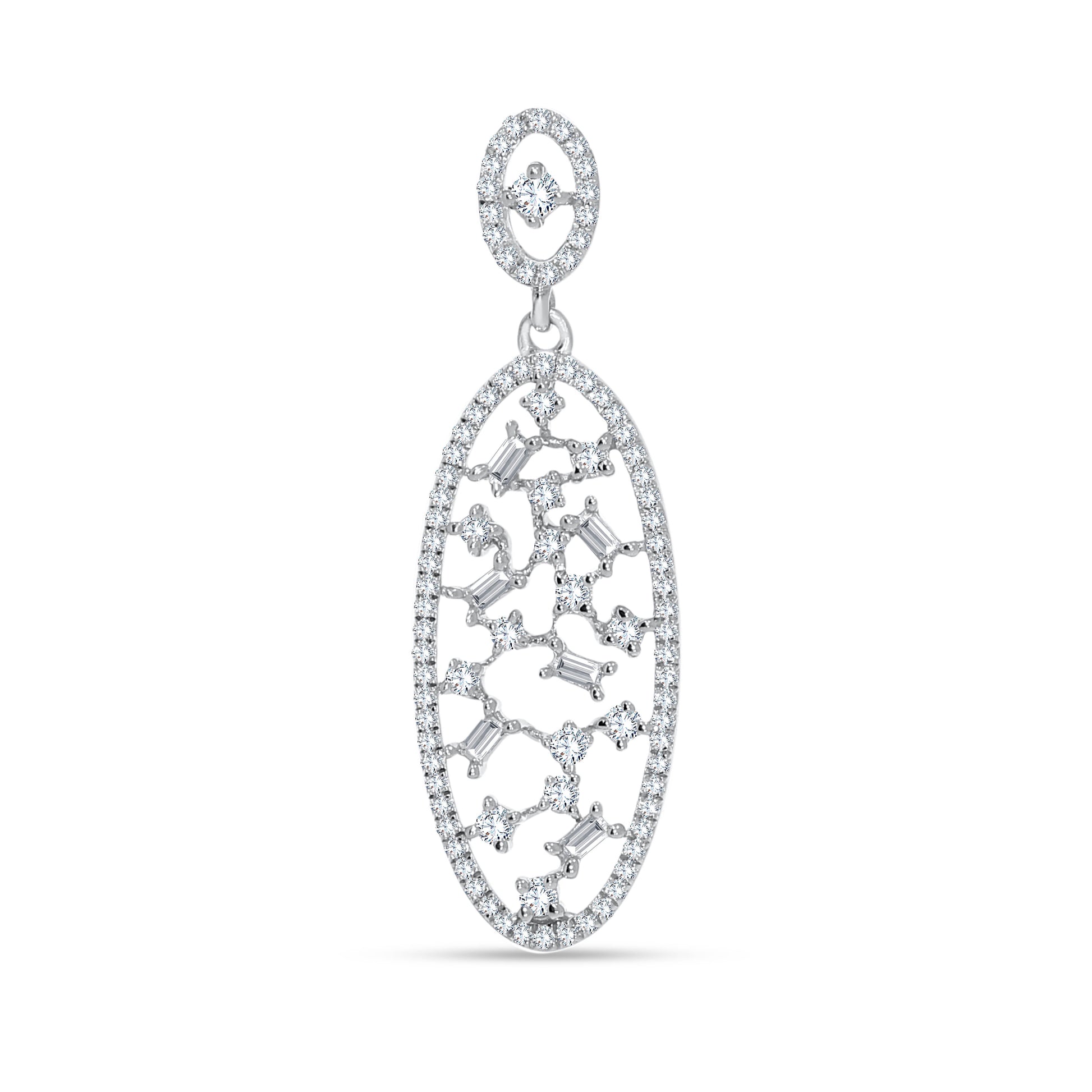 14K White Gold Multi-Shape Diamond Pendant, 0.38 CT, fine jewellery by Luster d'Anvers, Antwerp