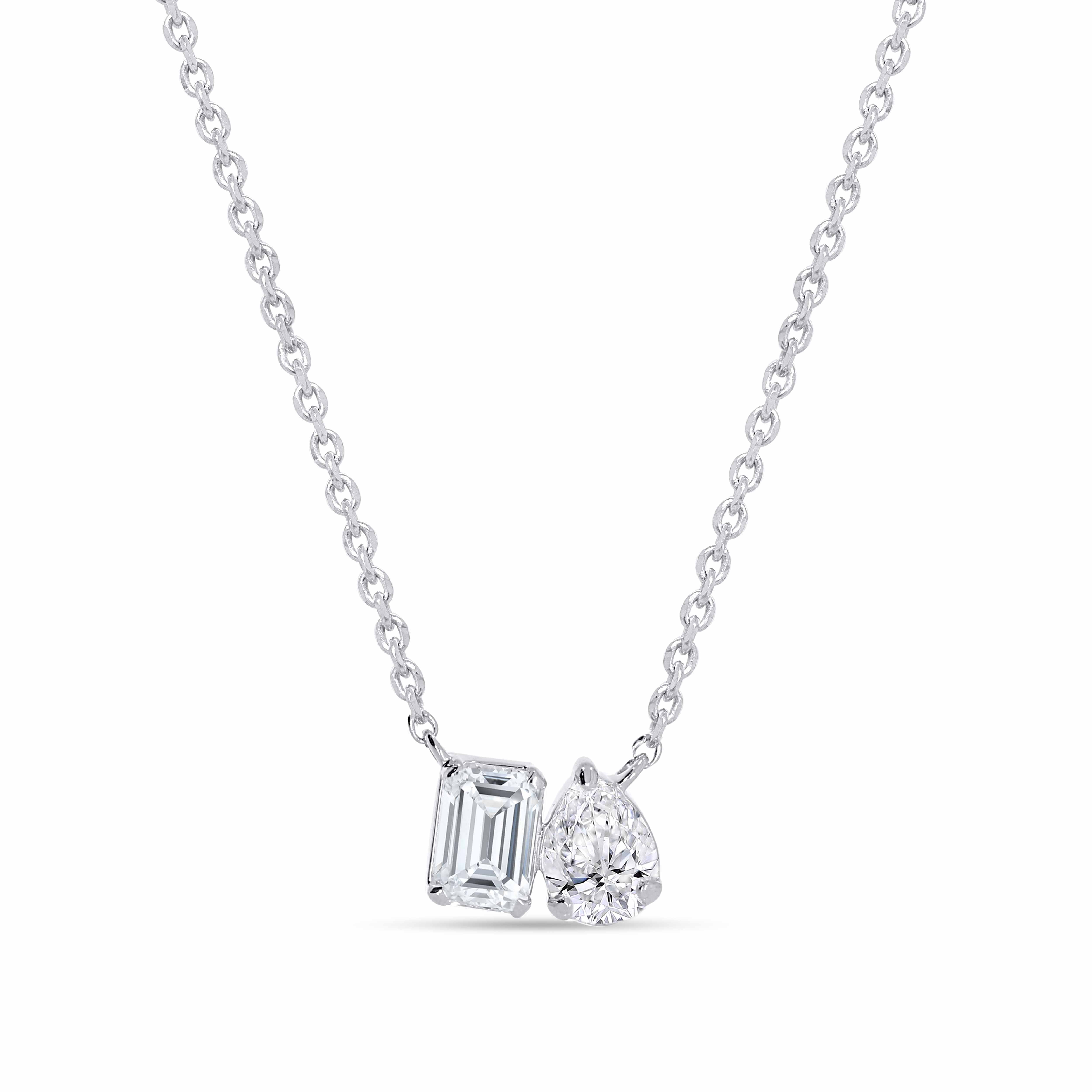 14K White Gold Multi-Shape Diamond Pendant, 1.53 CT, fine jewellery by Luster d'Anvers, Antwerp