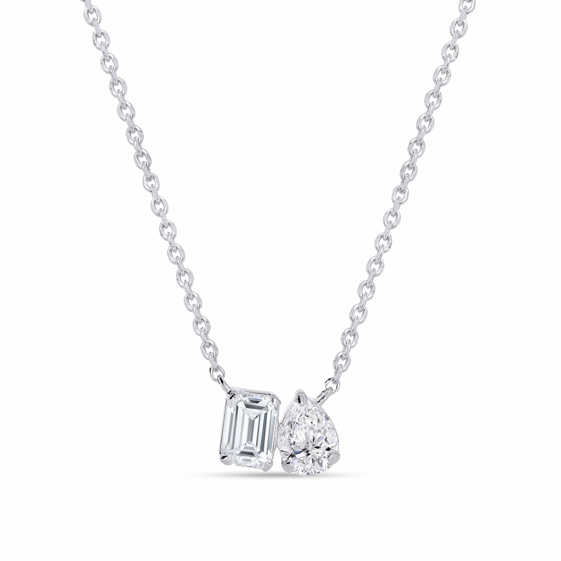 14K White Gold Multi-Shape Diamond Pendant, 1.53 CT, fine jewellery by Luster d'Anvers, Antwerp