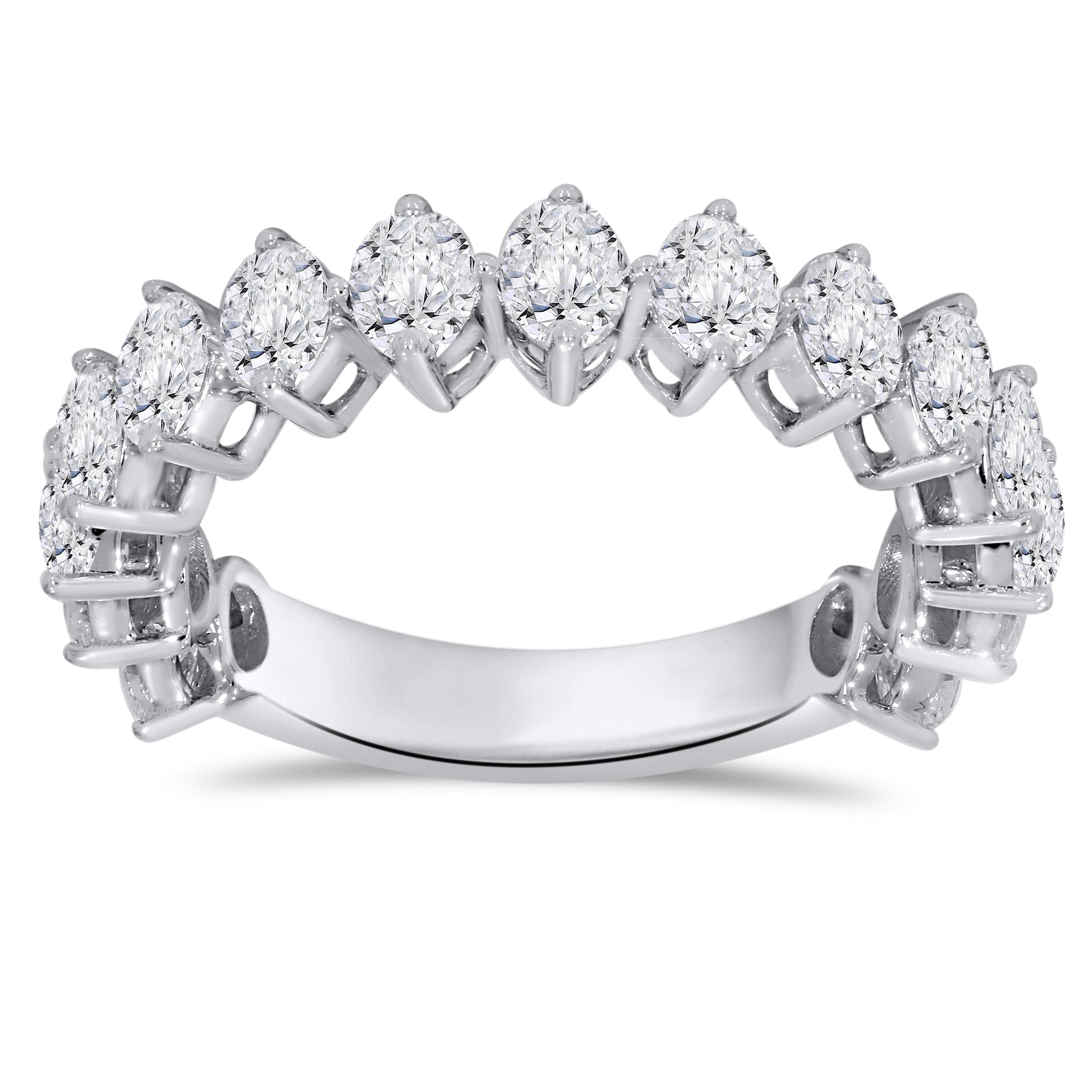 14K White Gold Multi-Shape Diamond Ring, 2.19 CT, fine jewellery by Luster d'Anvers, Antwerp