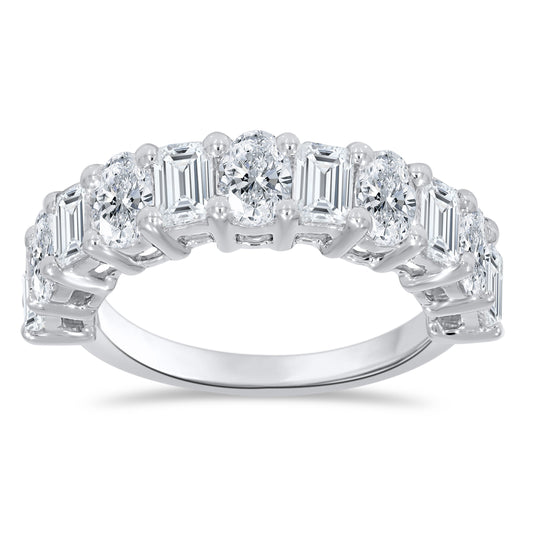 14K White Gold Multi-Shape Diamond Ring, 3.17 CT, fine jewellery by Luster d'Anvers, Antwerp