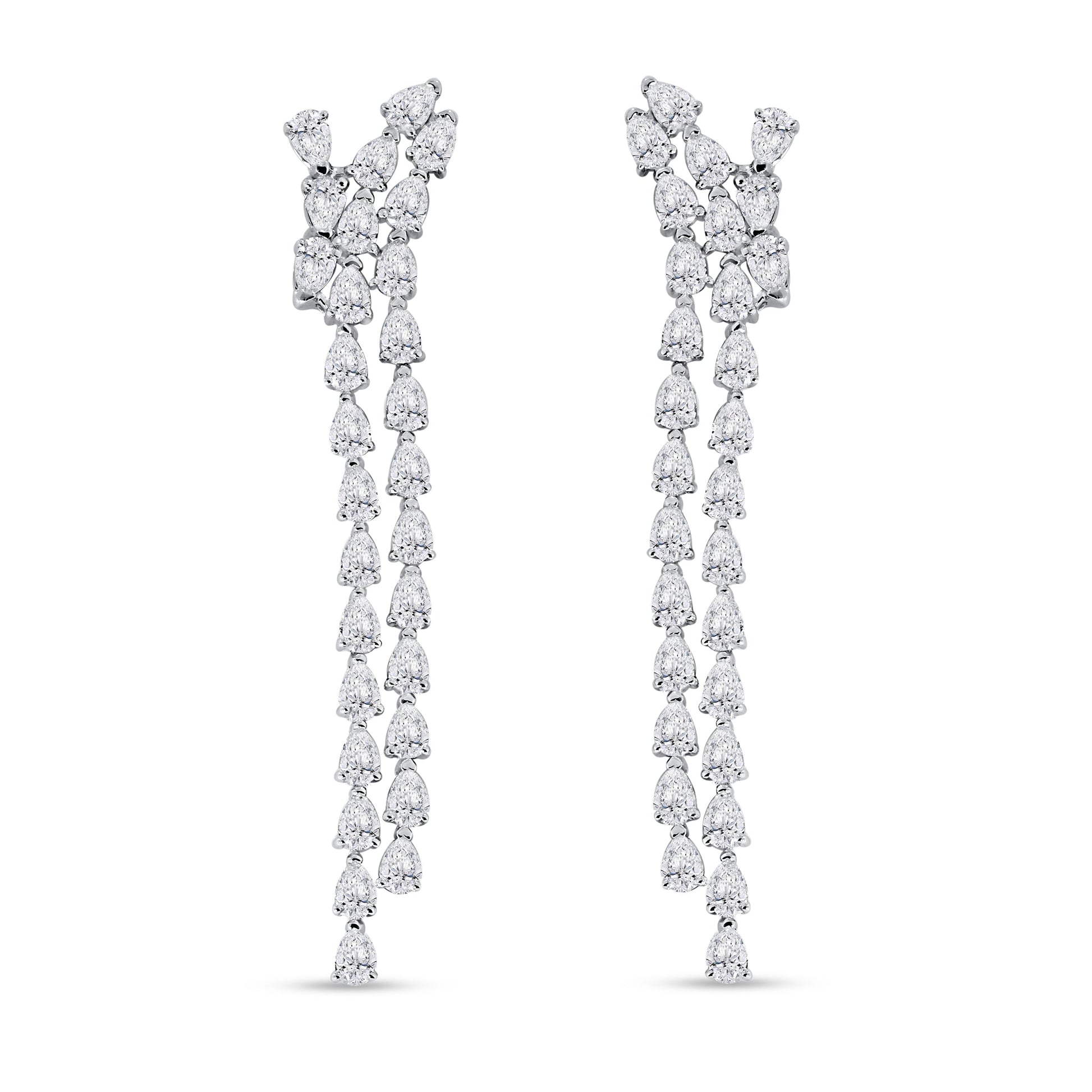 14K White Gold Pear Cut Diamond Earring, 2.75 CT, fine jewellery by Luster d'Anvers, Antwerp