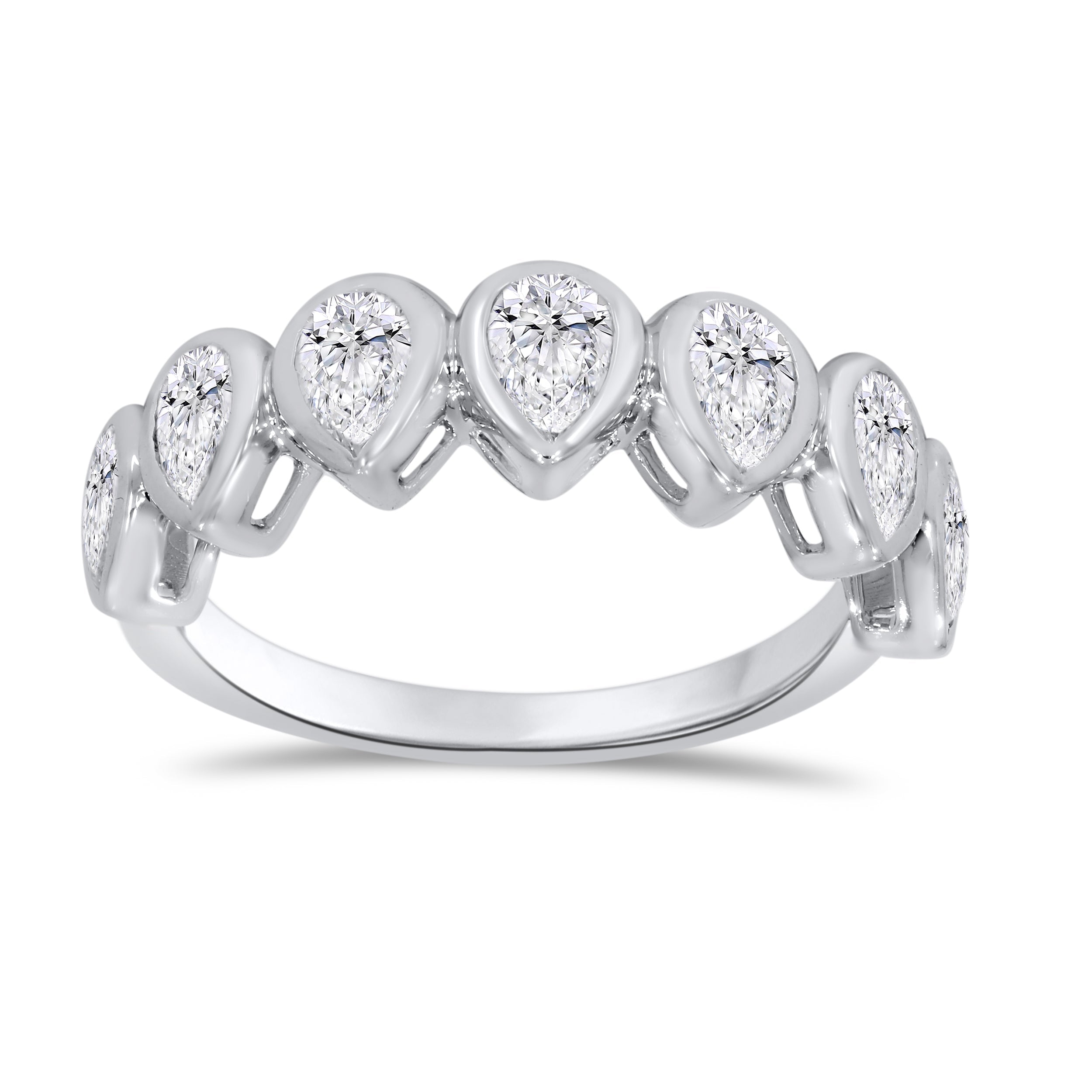 14K White Gold Pear Cut Diamond Ring, 1.48 CT, fine jewellery by Luster d'Anvers, Antwerp