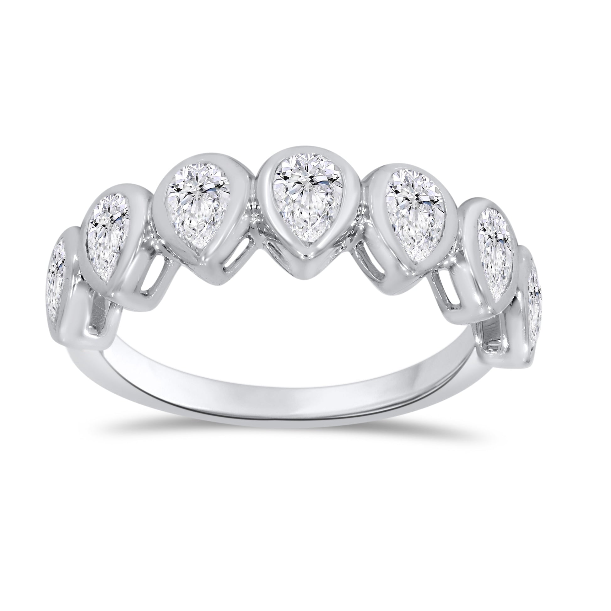 14K White Gold Pear Cut Diamond Ring, 1.48 CT, fine jewellery by Luster d'Anvers, Antwerp