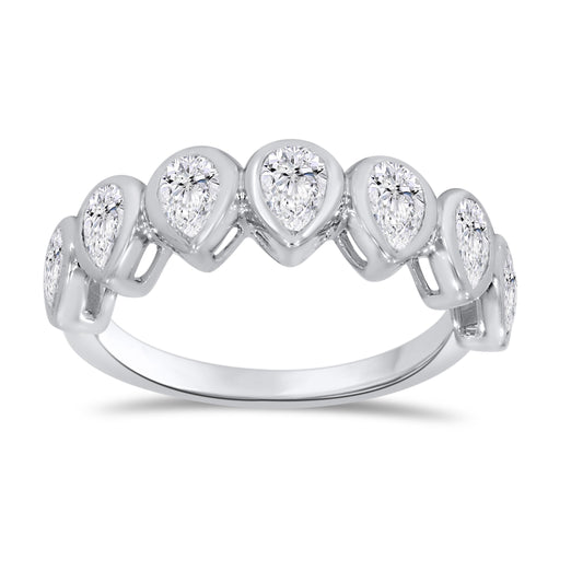 14K White Gold Pear Cut Diamond Ring, 1.48 CT, fine jewellery by Luster d'Anvers, Antwerp