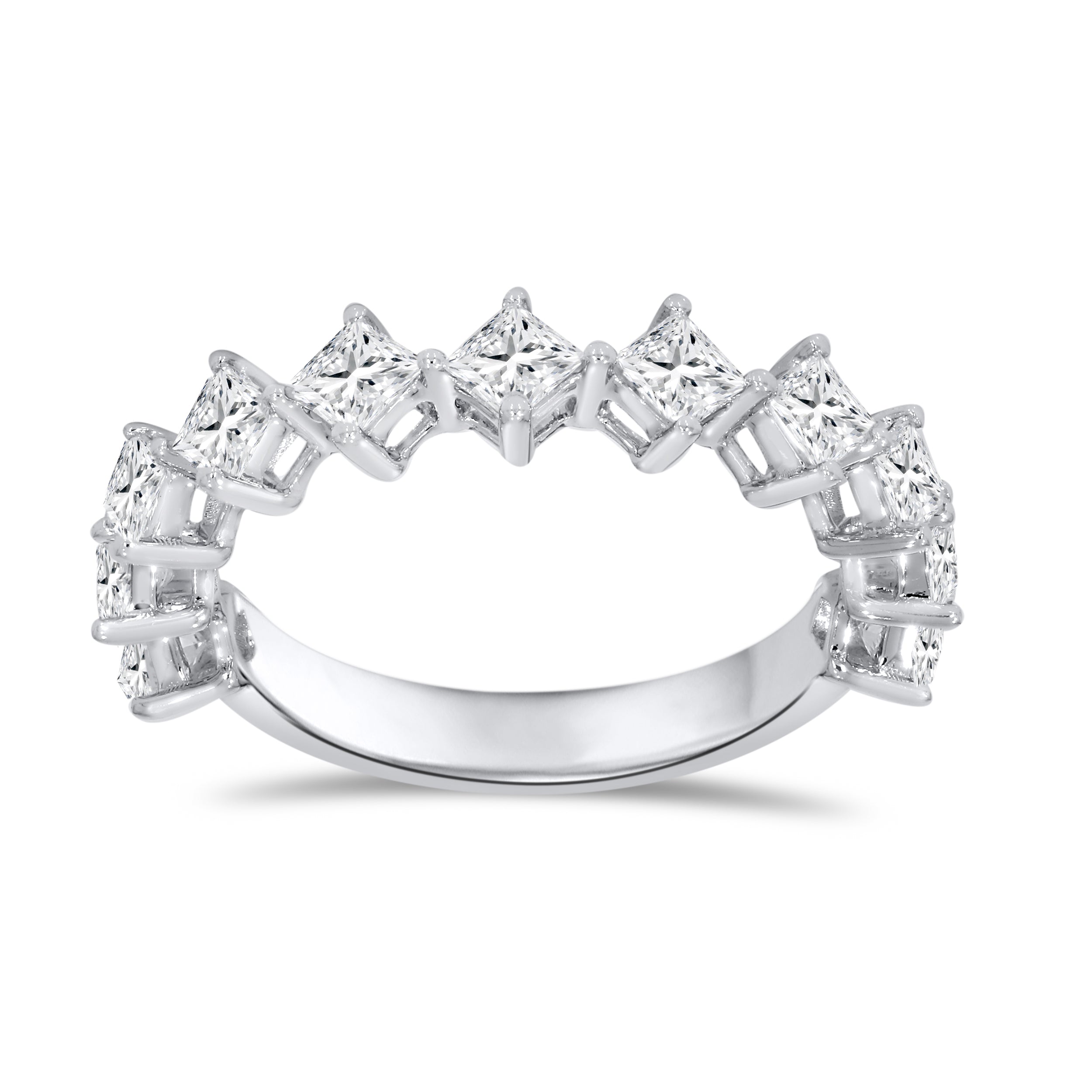 14K White Gold Princess Cut Diamond Ring, 1.45 CT, fine jewellery by Luster d'Anvers, Antwerp