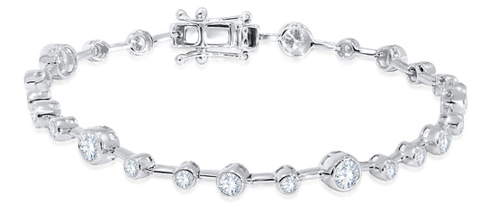 14K White Gold Round Cut Diamond Bracelet, 2.46 CT, fine jewellery by Luster d'Anvers, Antwerp