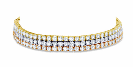 14K White Gold Round Cut Diamond Bracelet, 9.48 CT, fine jewellery by Luster d'Anvers, Antwerp