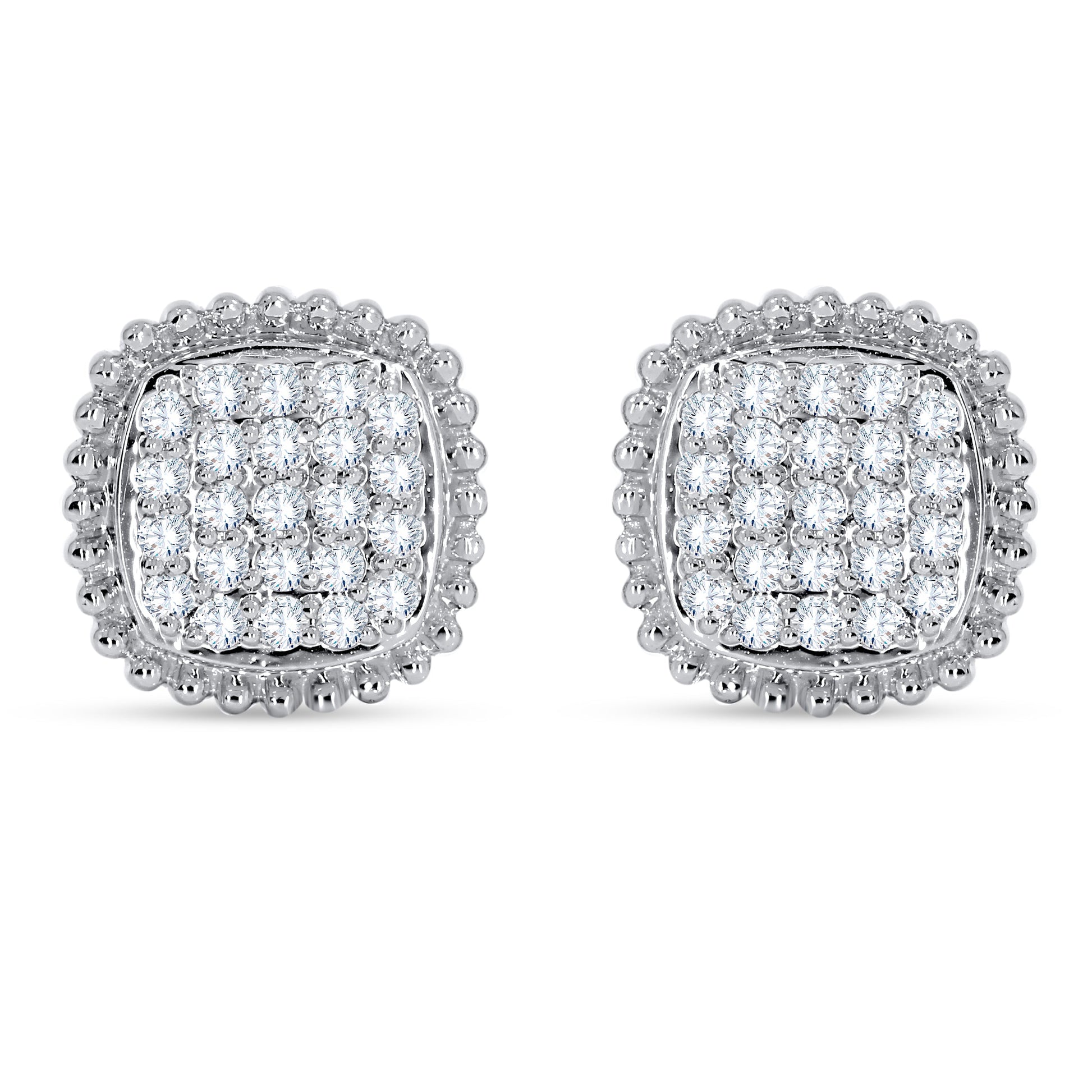 14K White Gold Round Cut Diamond Earring, 0.47 CT, fine jewellery by Luster d'Anvers, Antwerp