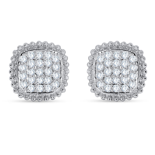 14K White Gold Round Cut Diamond Earring, 0.47 CT, fine jewellery by Luster d'Anvers, Antwerp