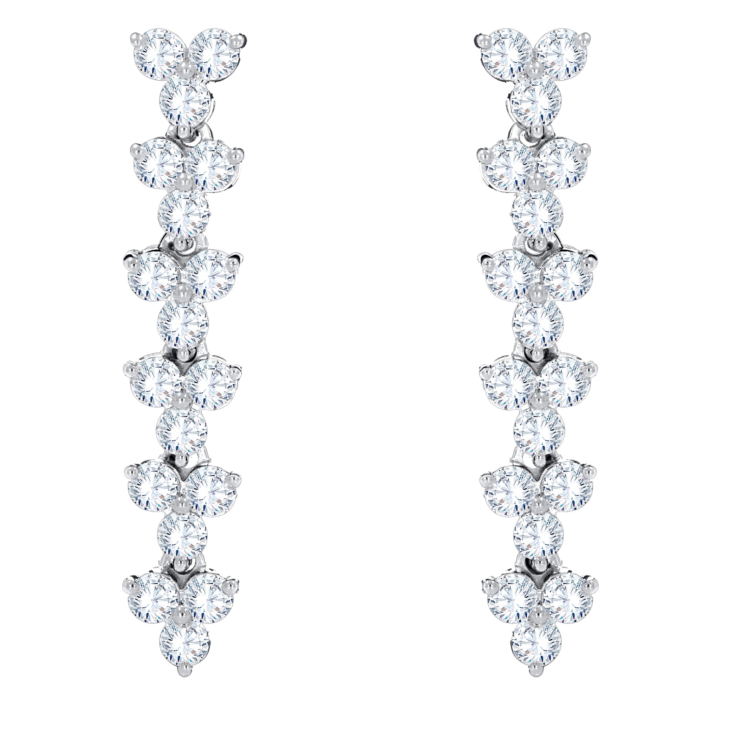 14K White Gold Round Cut Diamond Earring, 1.89 CT, fine jewellery by Luster d'Anvers, Antwerp