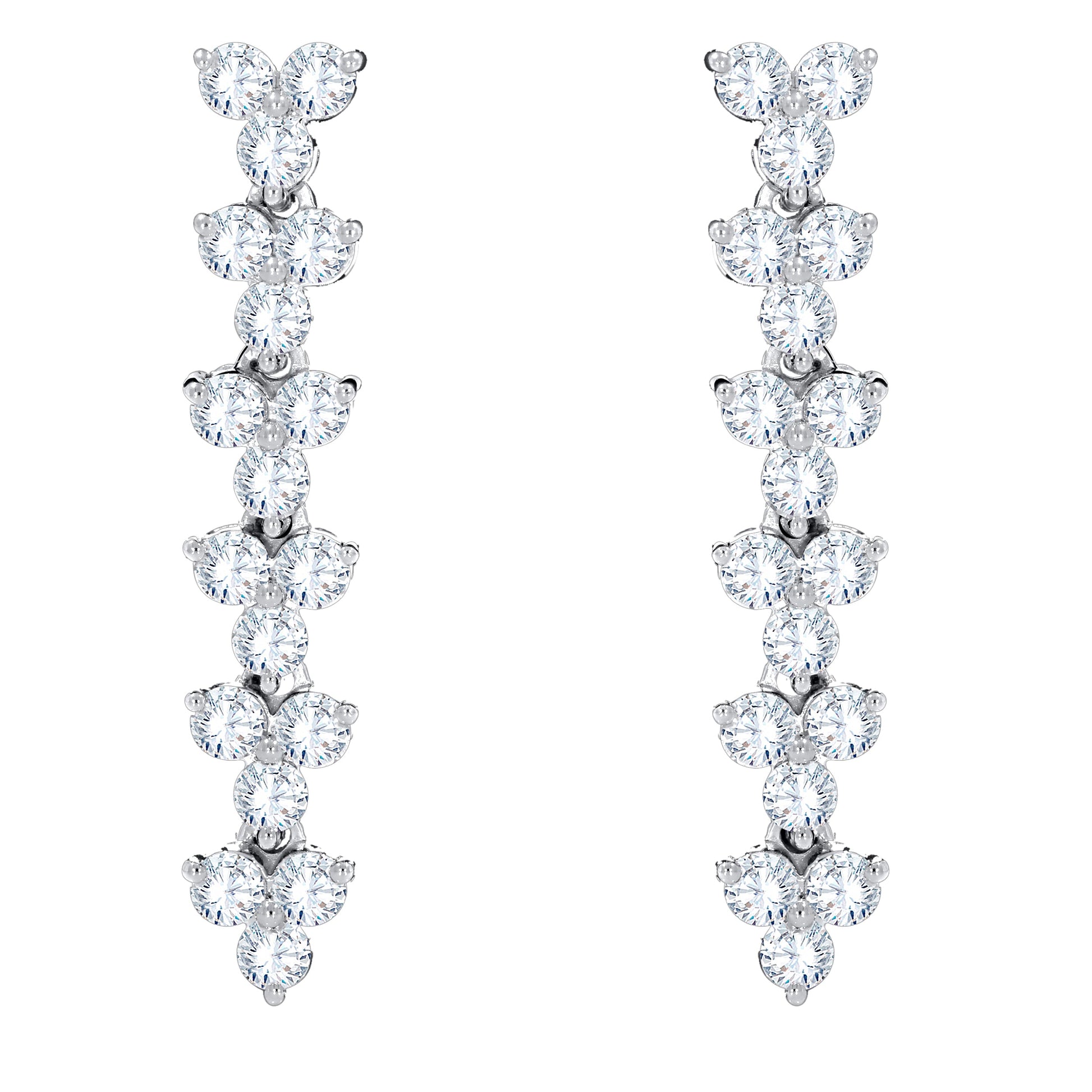 14K White Gold Round Cut Diamond Earring, 1.89 CT, fine jewellery by Luster d'Anvers, Antwerp