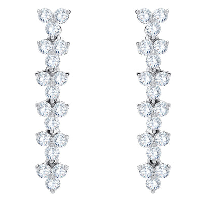 14K White Gold Round Cut Diamond Earring, 1.89 CT, fine jewellery by Luster d'Anvers, Antwerp