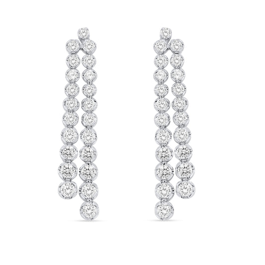 14K White Gold Round Cut Diamond Earring, 3.15 CT, fine jewellery by Luster d'Anvers, Antwerp