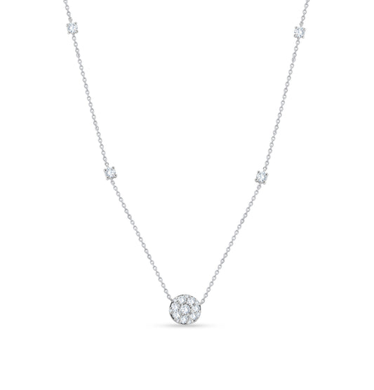 14K White Gold Round Cut Diamond Necklace, 1.20 CT, fine jewellery by Luster d'Anvers, Antwerp