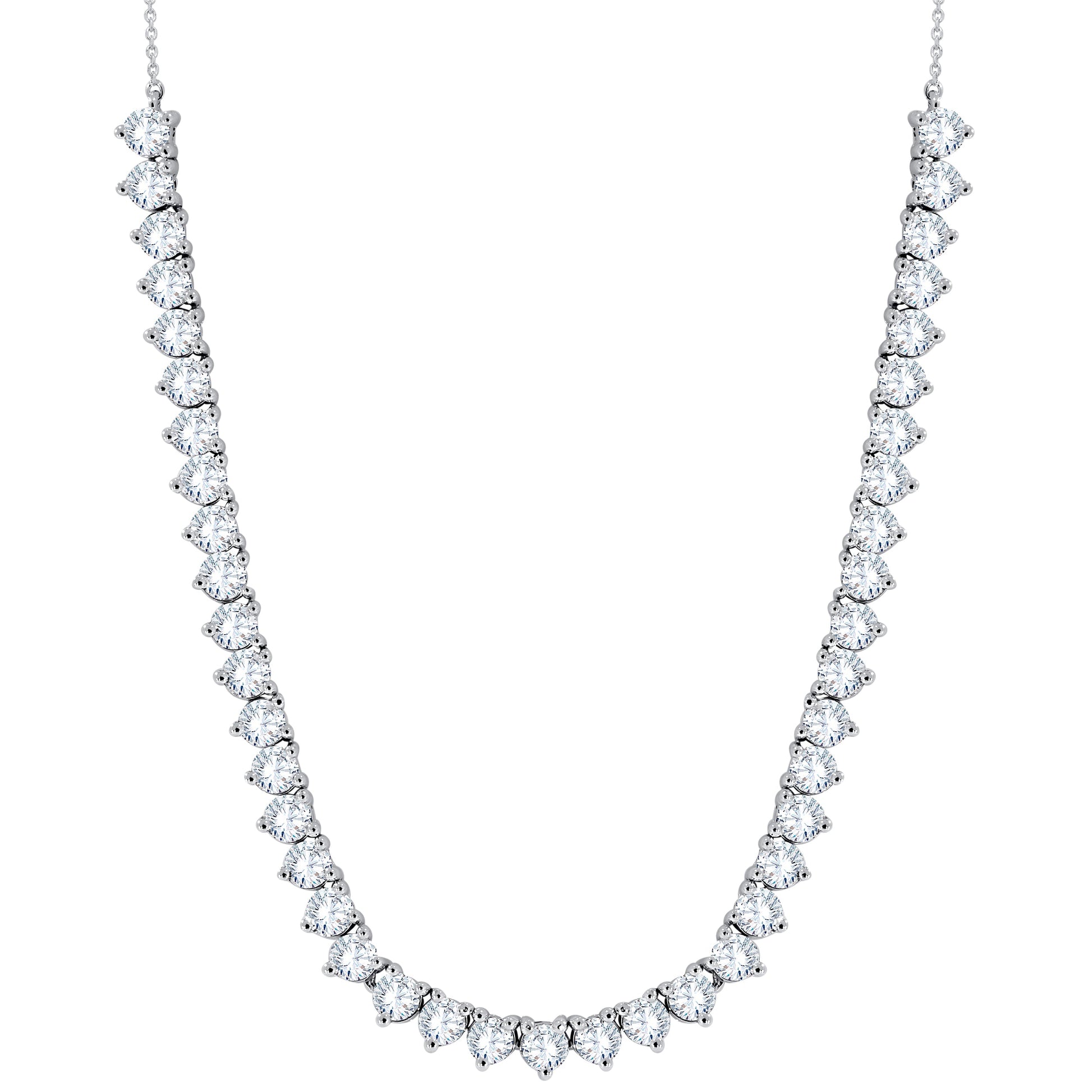 14K White Gold Round Cut Diamond Necklace, 5.80 CT, fine jewellery by Luster d'Anvers, Antwerp