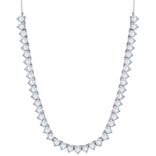 14K White Gold Round Cut Diamond Necklace, 5.80 CT, fine jewellery by Luster d'Anvers, Antwerp