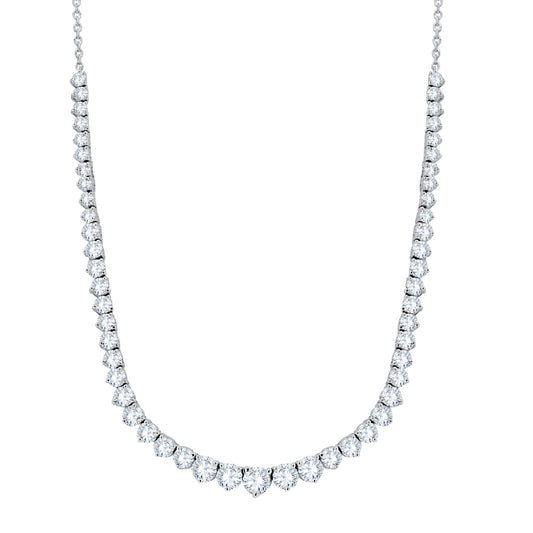 14K White Gold Round Cut Diamond Necklace, 6.74 CT, fine jewellery by Luster d'Anvers, Antwerp
