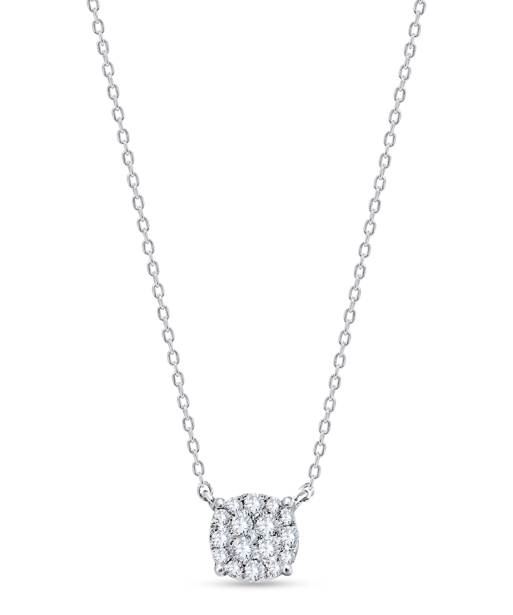 14K White Gold Round Cut Diamond Pendant, 0.30 CT, fine jewellery by Luster d'Anvers, Antwerp