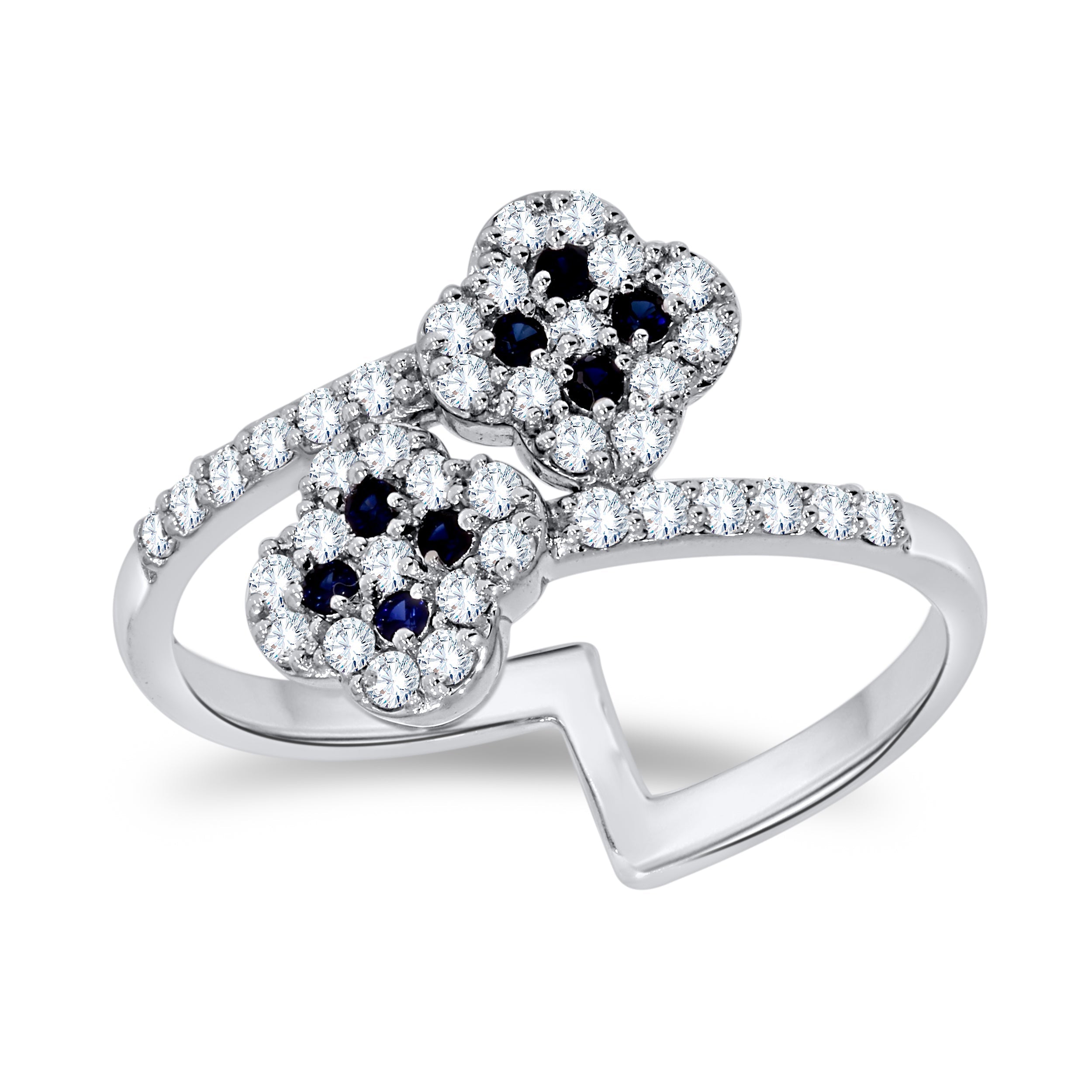 14K White Gold Round Cut Diamond Ring, 0.46 CT, fine jewellery by Luster d'Anvers, Antwerp