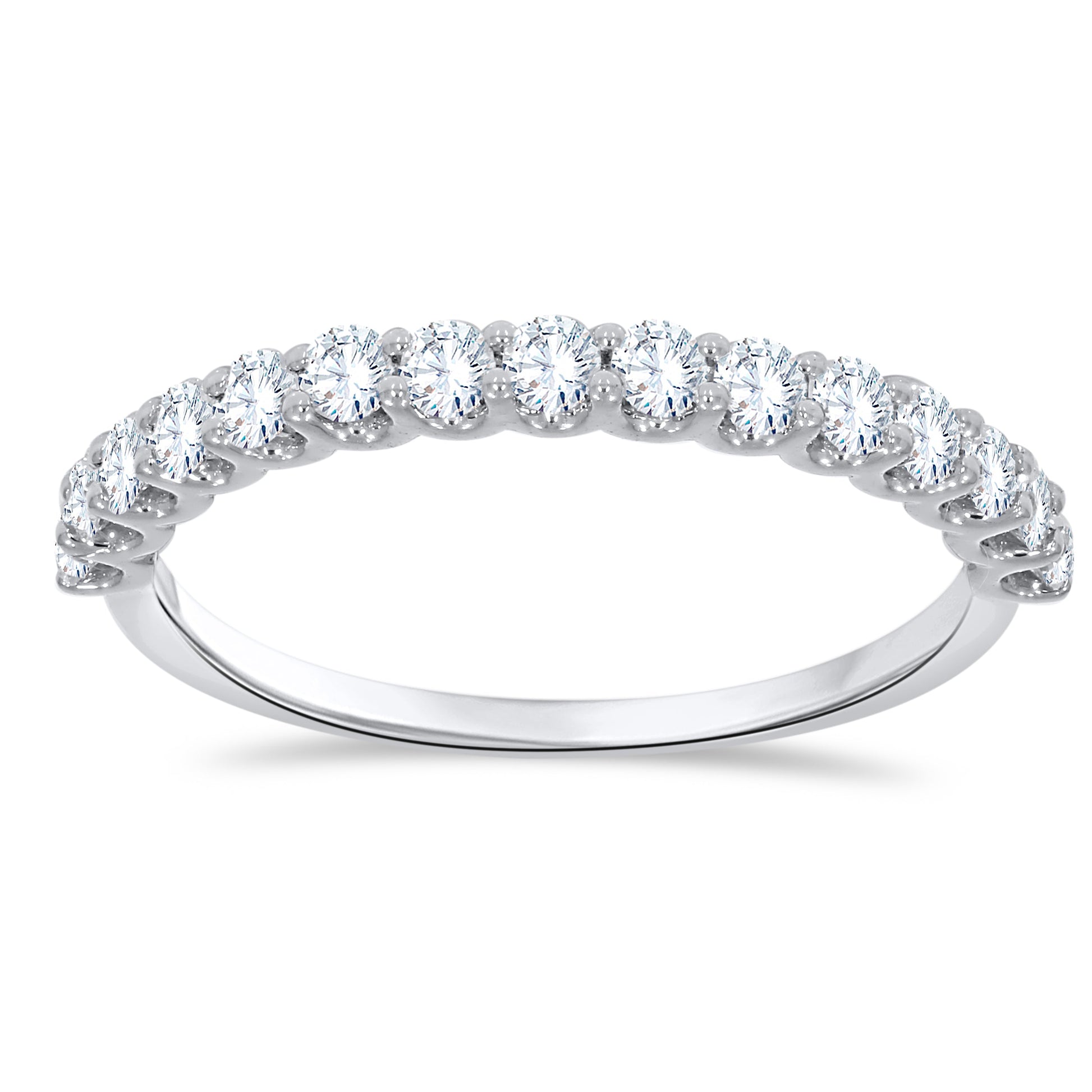 14K White Gold Round Cut Diamond Ring, 0.53 CT, fine jewellery by Luster d'Anvers, Antwerp