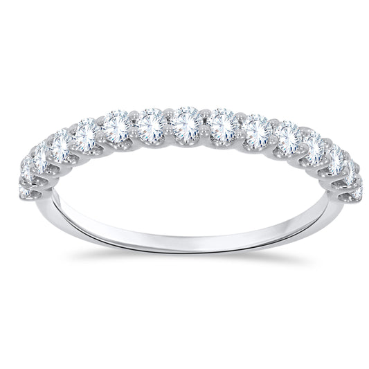14K White Gold Round Cut Diamond Ring, 0.53 CT, fine jewellery by Luster d'Anvers, Antwerp