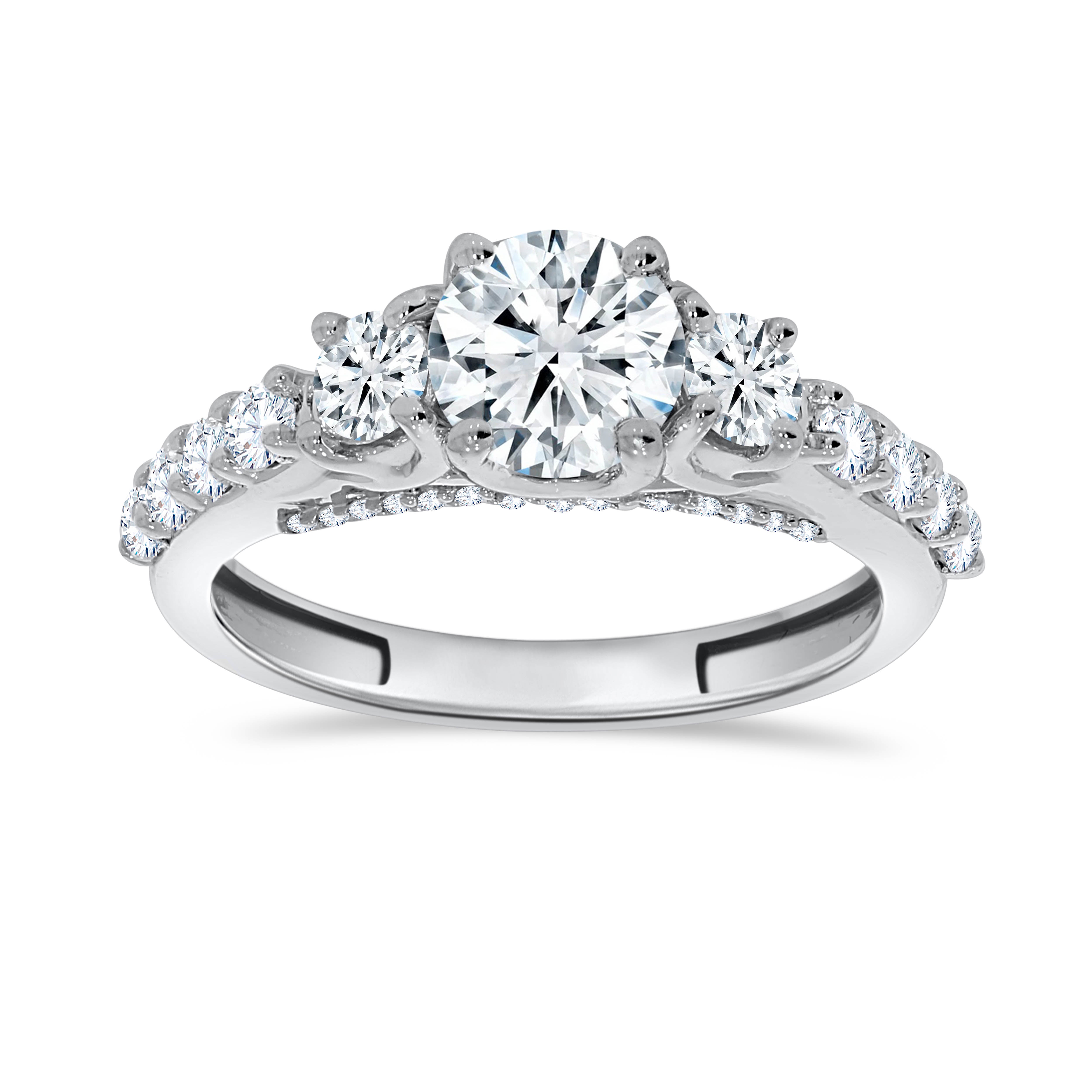 14K White Gold Round Cut Diamond Ring, 0.94 CT, fine jewellery by Luster d'Anvers, Antwerp
