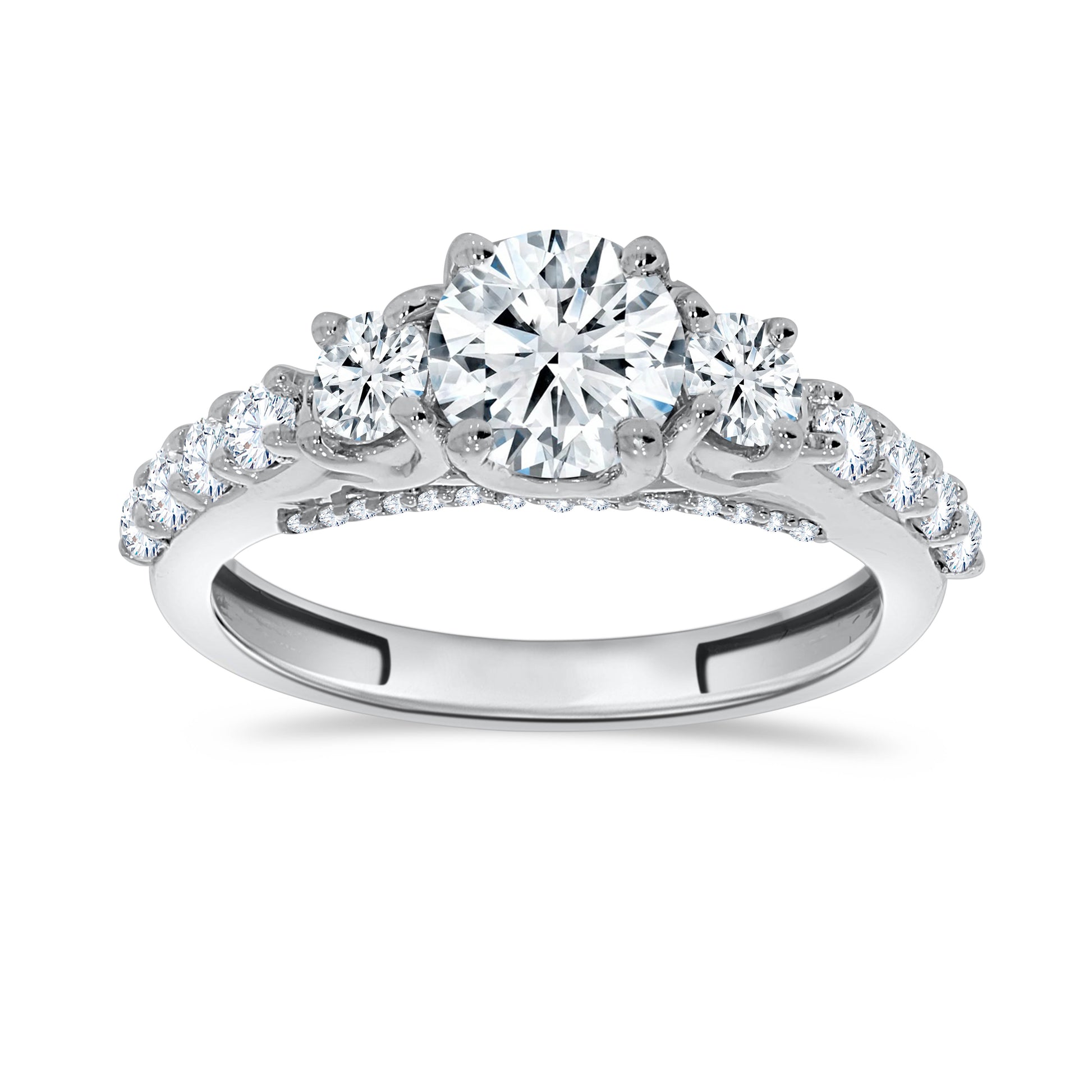 14K White Gold Round Cut Diamond Ring, 0.94 CT, fine jewellery by Luster d'Anvers, Antwerp