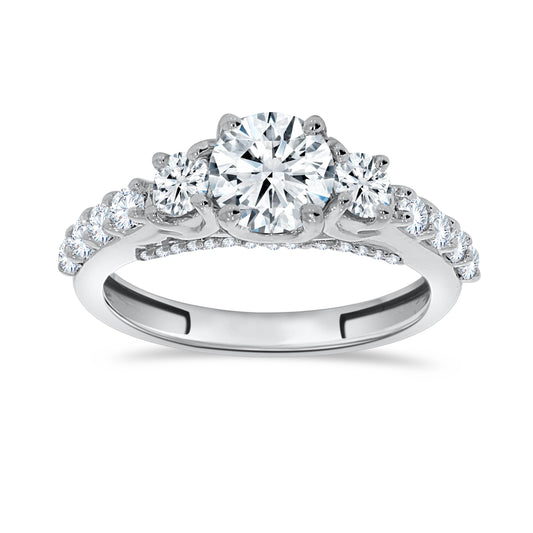 14K White Gold Round Cut Diamond Ring, 0.94 CT, fine jewellery by Luster d'Anvers, Antwerp