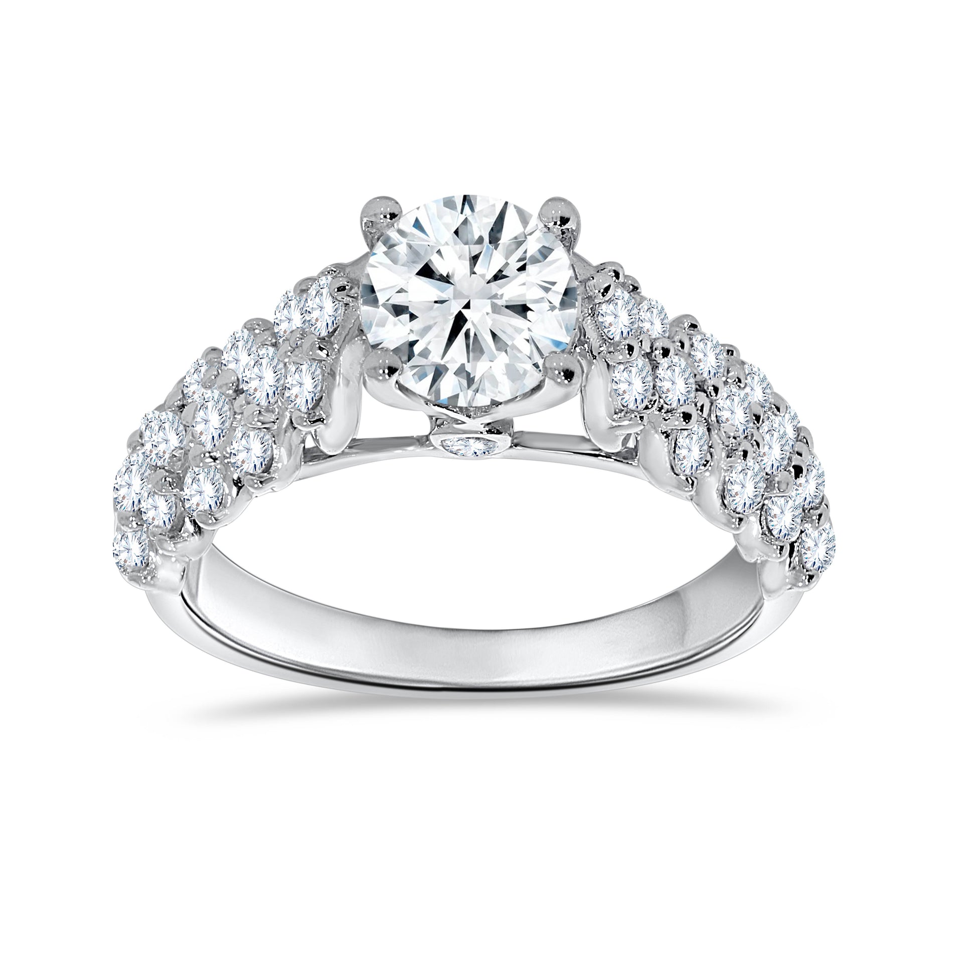 14K White Gold Round Cut Diamond Ring, 1.01 CT, fine jewellery by Luster d'Anvers, Antwerp