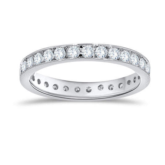 14K White Gold Round Cut Diamond Ring, 1.13 CT, fine jewellery by Luster d'Anvers, Antwerp
