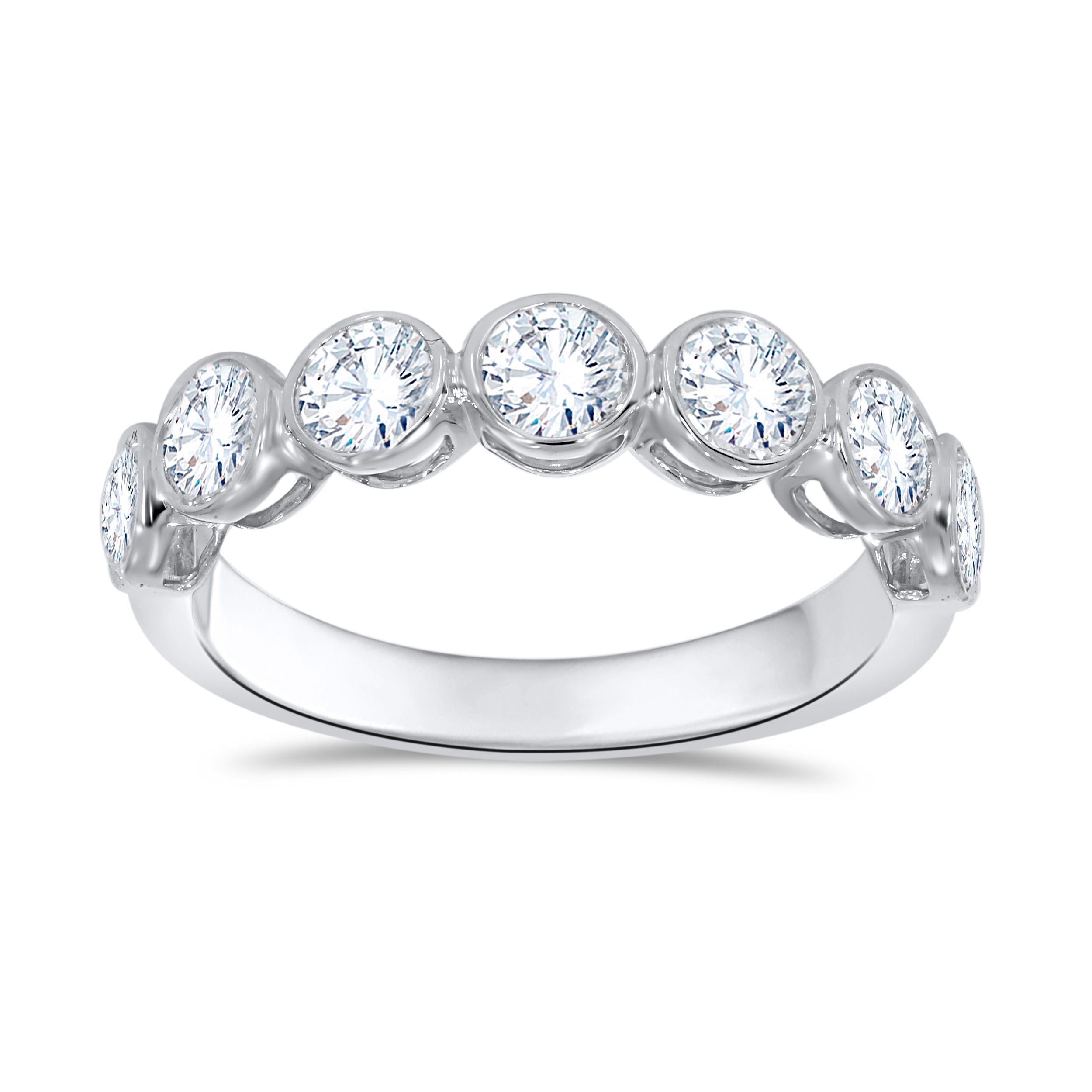 14K White Gold Round Cut Diamond Ring, 1.57 CT, fine jewellery by Luster d'Anvers, Antwerp