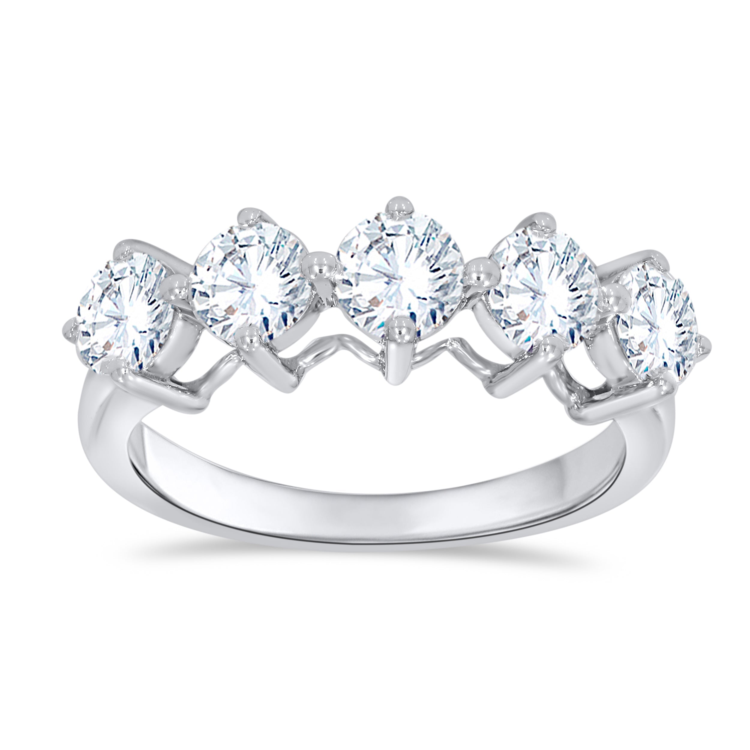 14K White Gold Round Cut Diamond Ring, 1.68 CT, fine jewellery by Luster d'Anvers, Antwerp