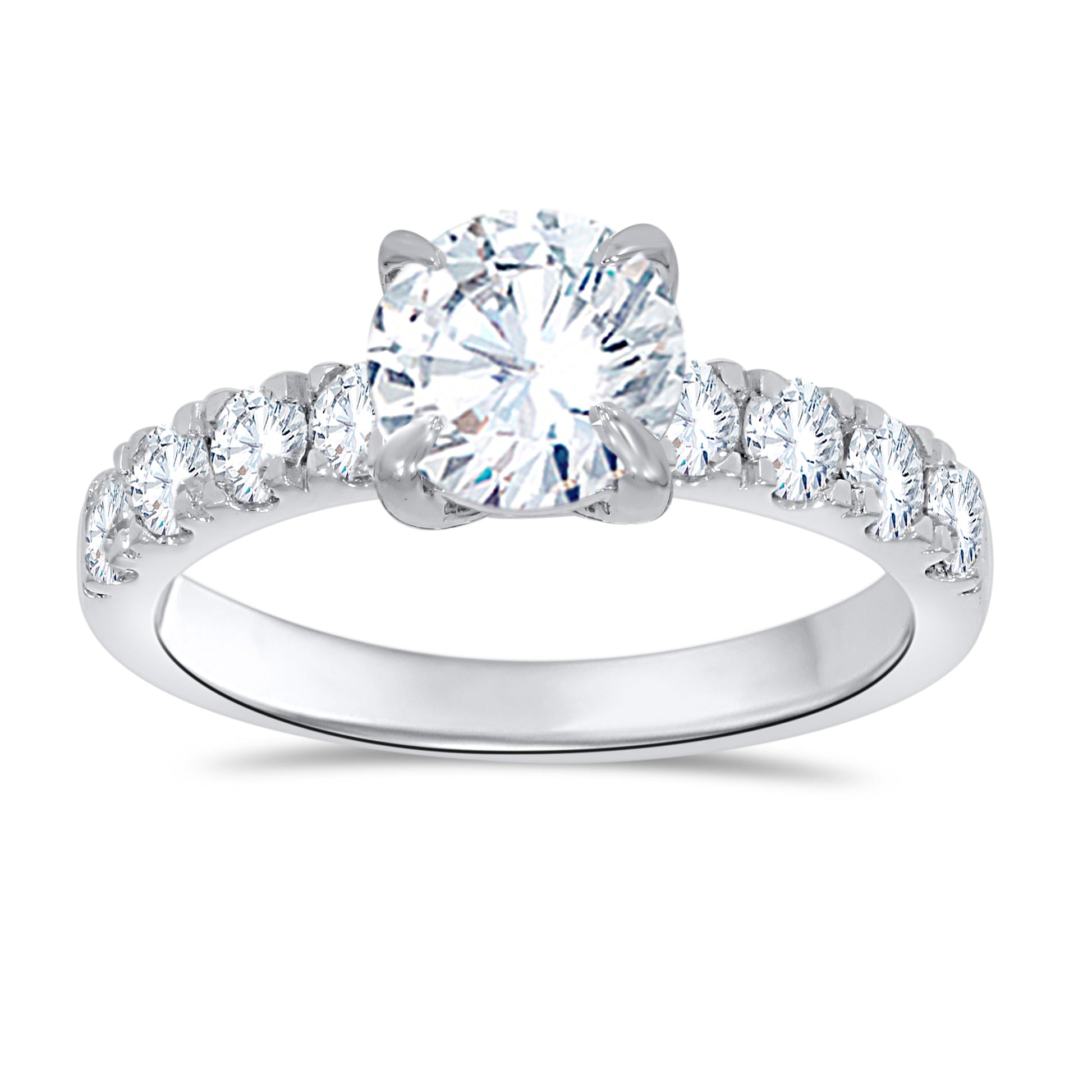 14K White Gold Round Cut Diamond Ring, 2.15 CT, fine jewellery by Luster d'Anvers, Antwerp