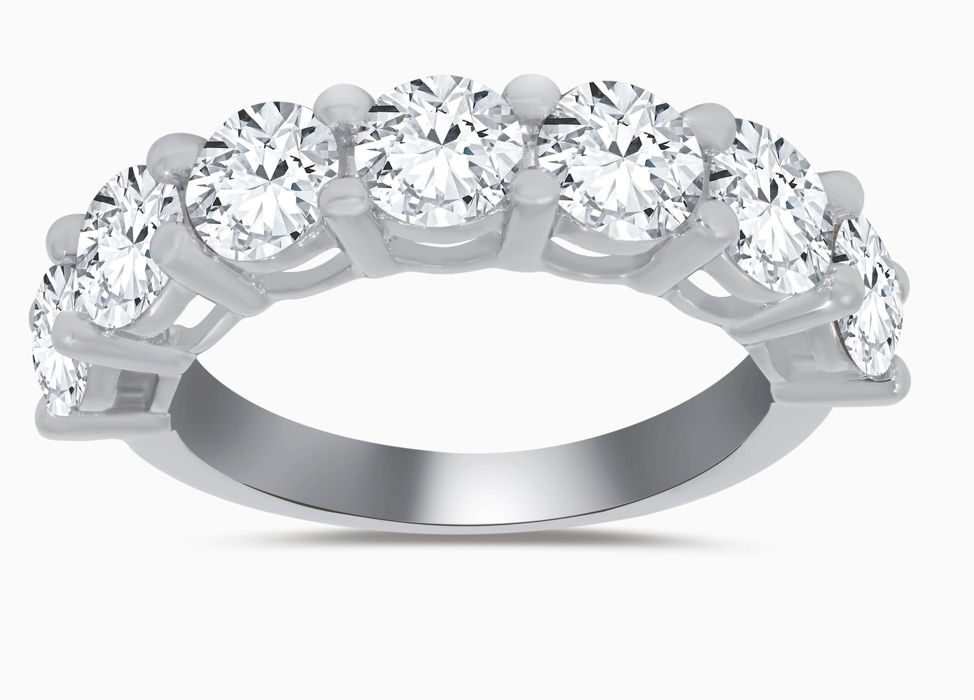 14K White Gold Round Cut Diamond Ring, 3.62 CT, fine jewellery by Luster d'Anvers, Antwerp